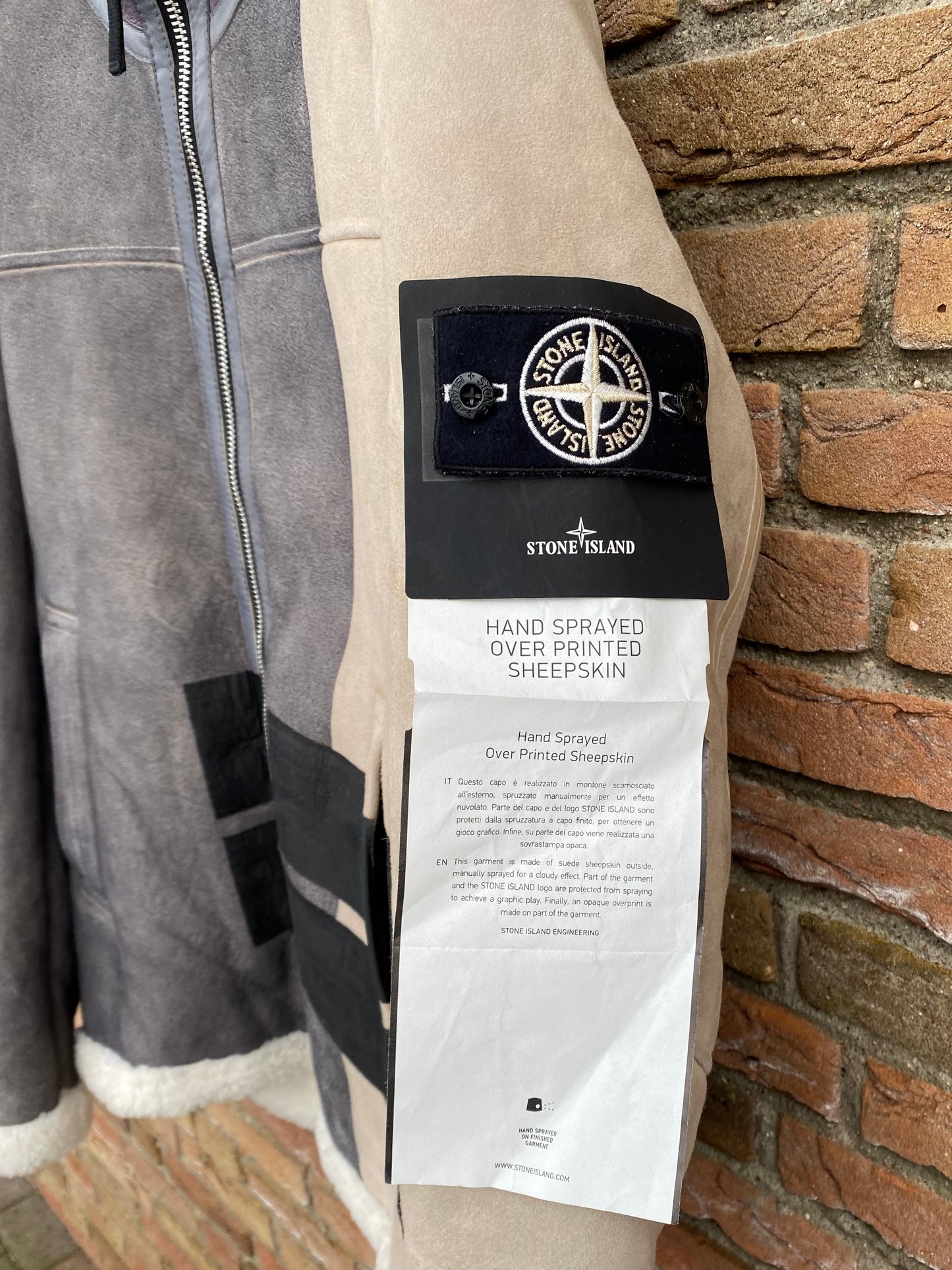 Stone Island Hand Sprayed Sheepskin Jacke - M