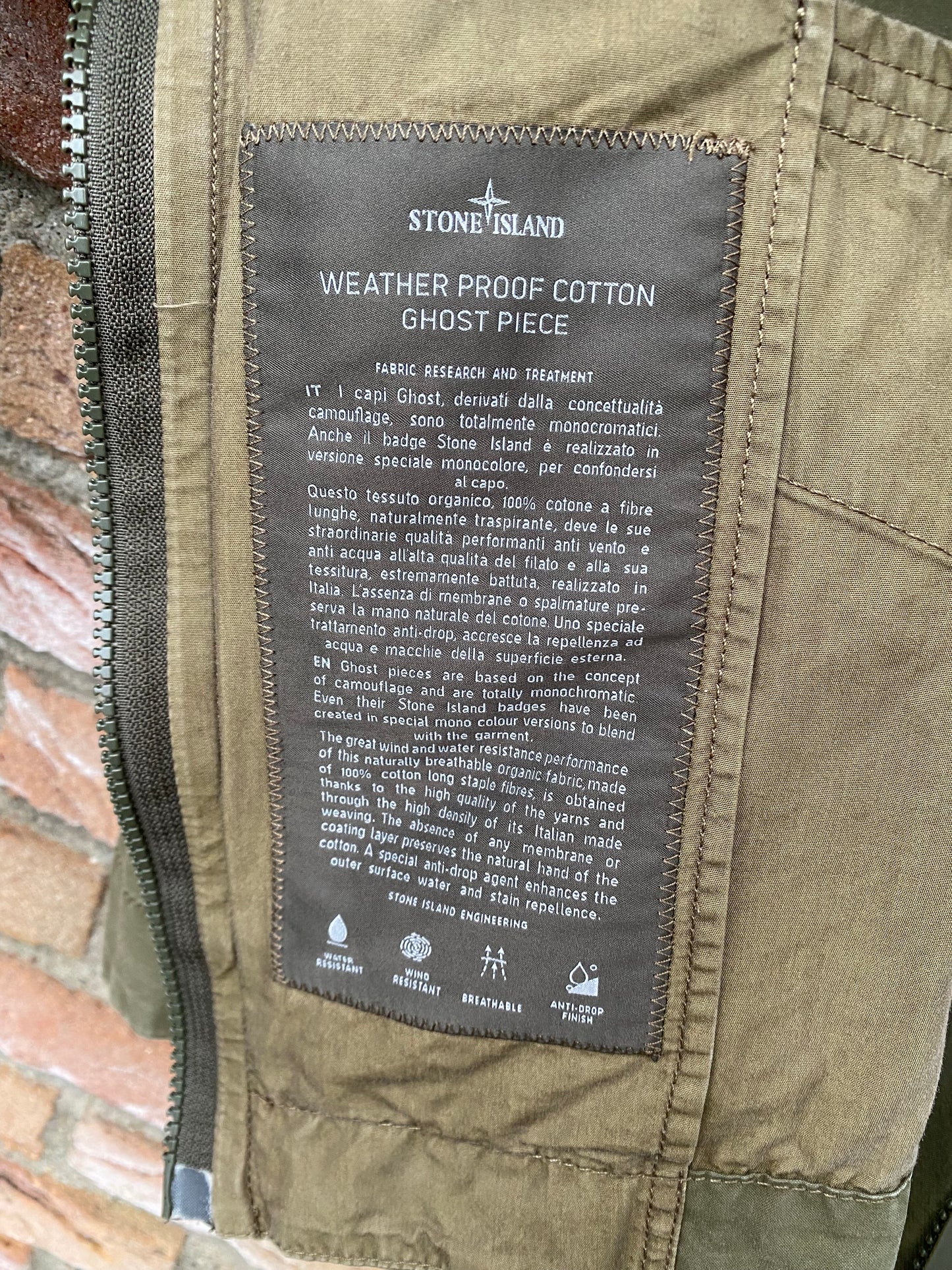 Stone Island Weatherproof Cotton Ghost Jacke - L