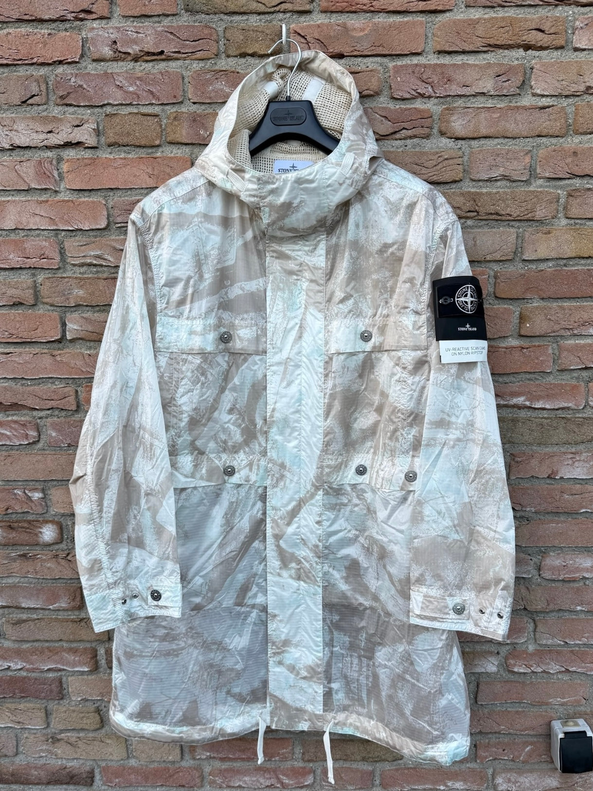 Stone Island UV-Reactive Scan Camo on Nylon Ripstop Jacket - L