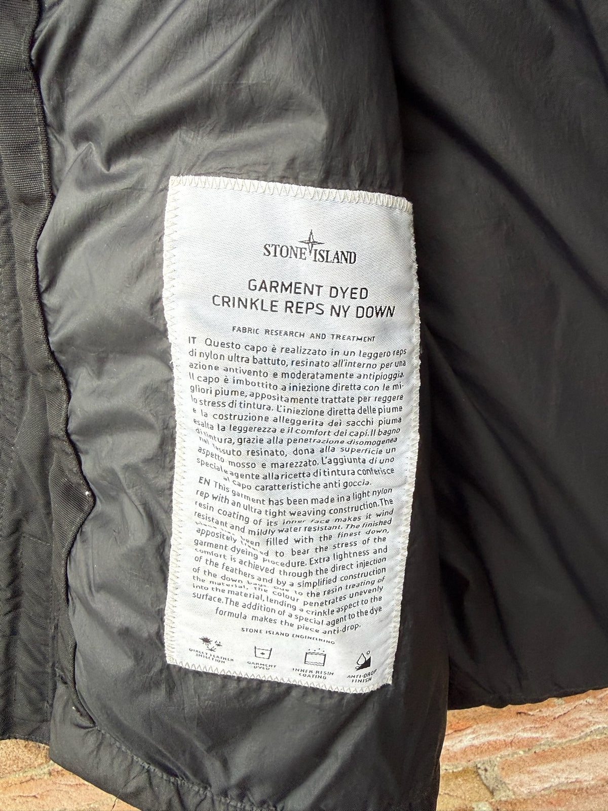 Stone Island Garment Dyed Crinkle Reps NY Down Gilet - M